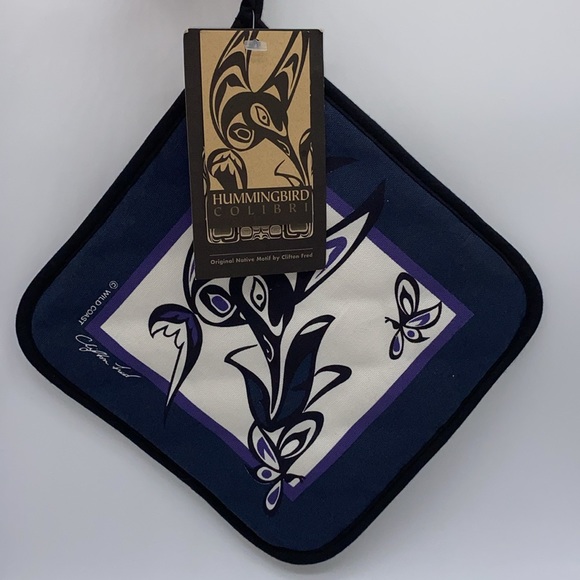 Native West Coast Clifton Fed Hummingbird Colibri Pot Holder Quilted Canada - Picture 12 of 12